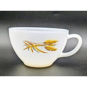 Vintage 1960's Anchor Hocking Fire-King Cup with Golden Wheat Pattern